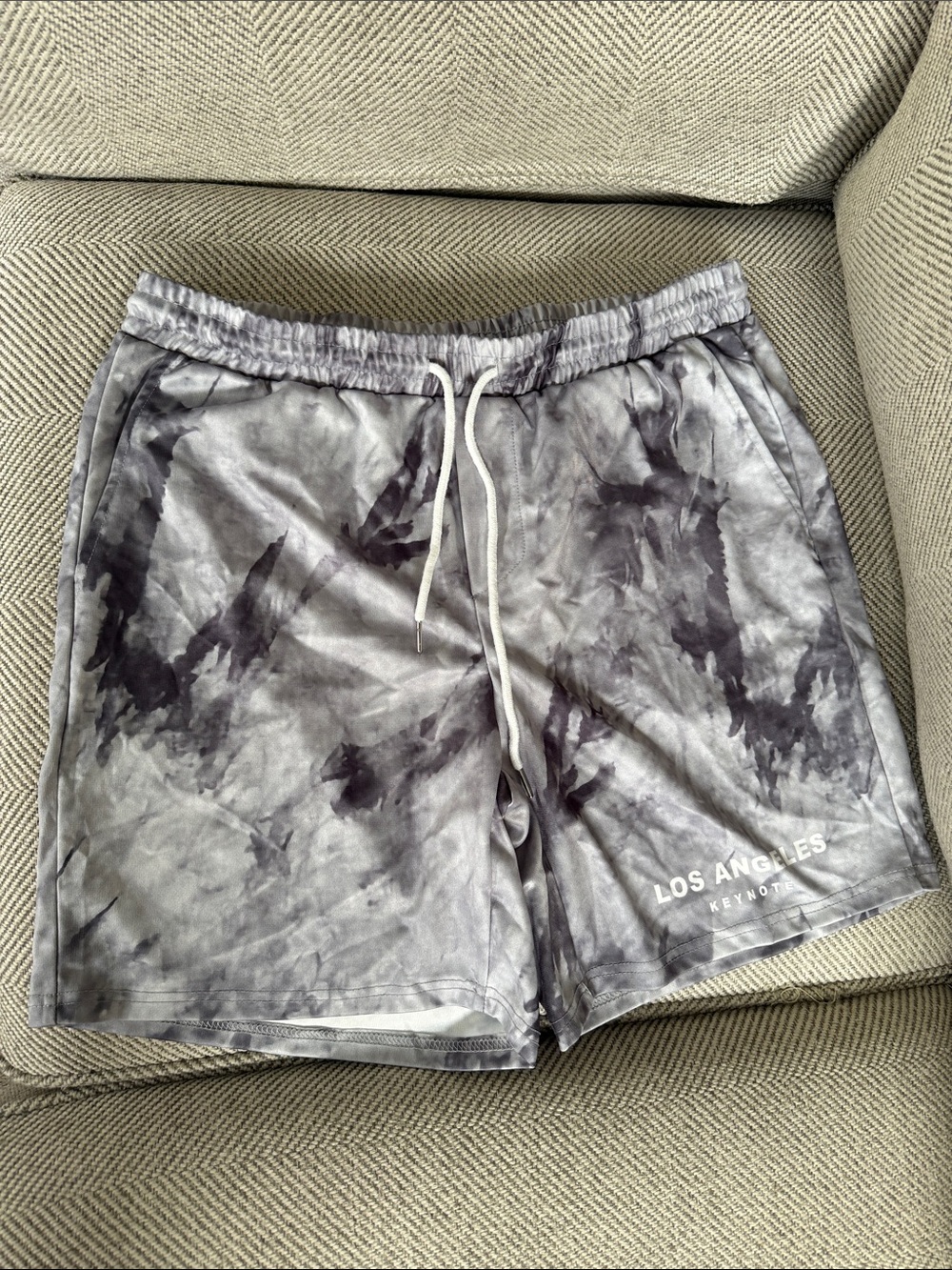 SHEIN Los Angeles Tie-Dye Gray Athletic Shorts